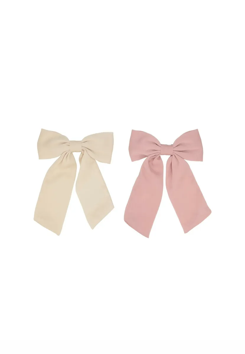 SET BOW ON FRENCHCLIP - Haar-Styling-Accessoires - beige - rose