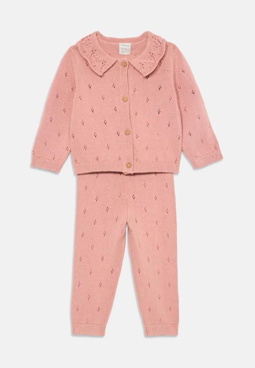 SET CARDIGAN TROUSERS - Jogginghose - dusty pink