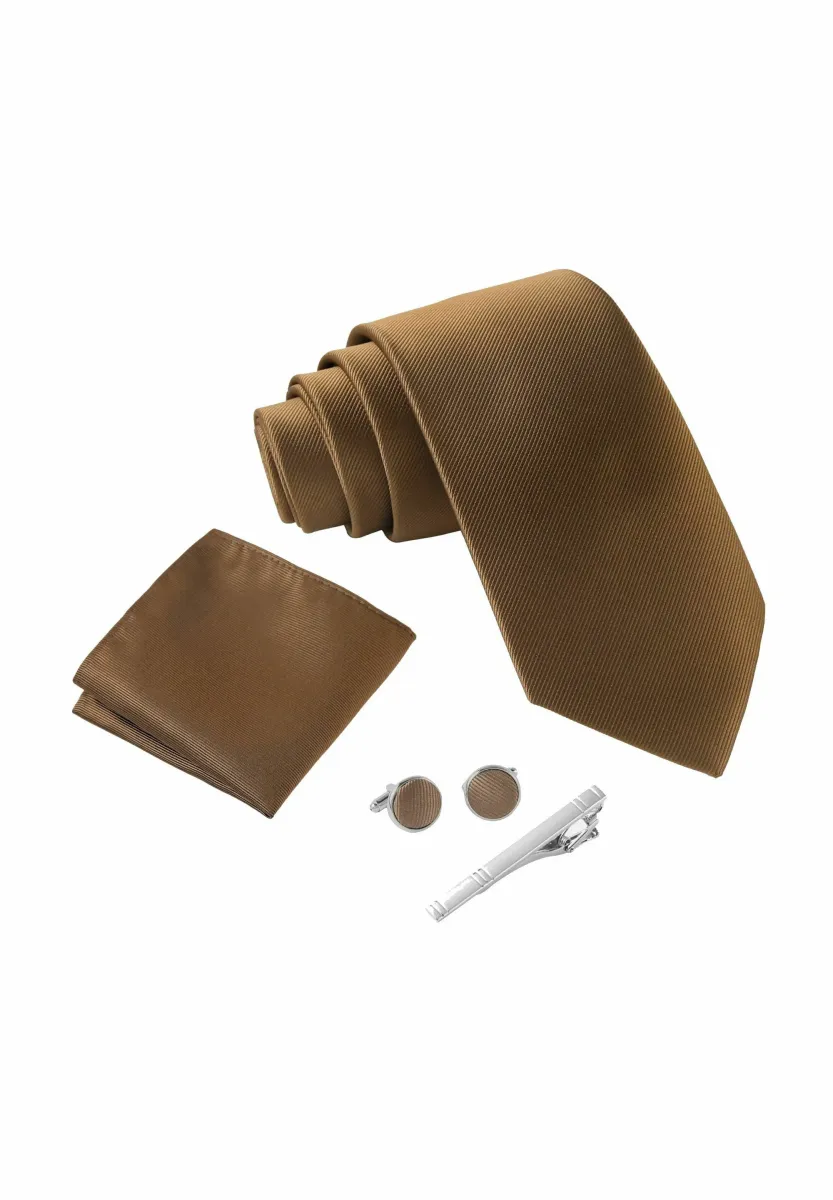 SET  - Einstecktuch - braun