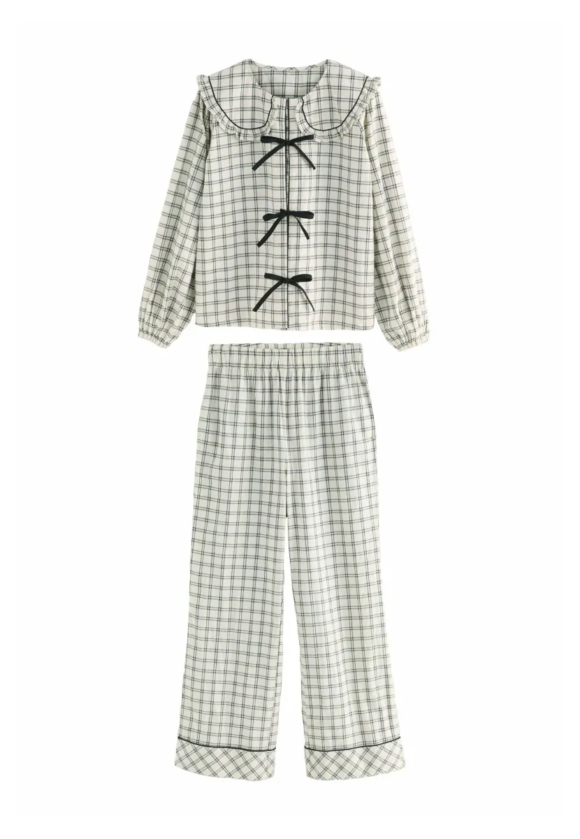 SET - Nachtwäsche Set - black white