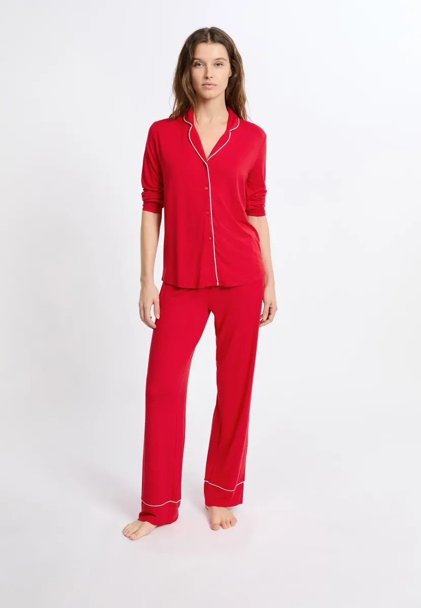 SET - Nachtwäsche Set - rouge