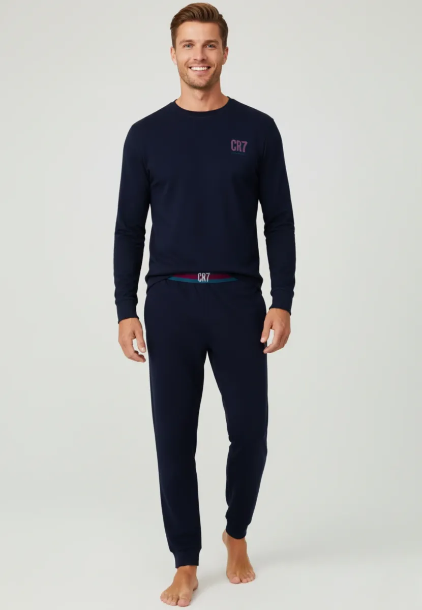 SET - Pyjama - mottled dark blue