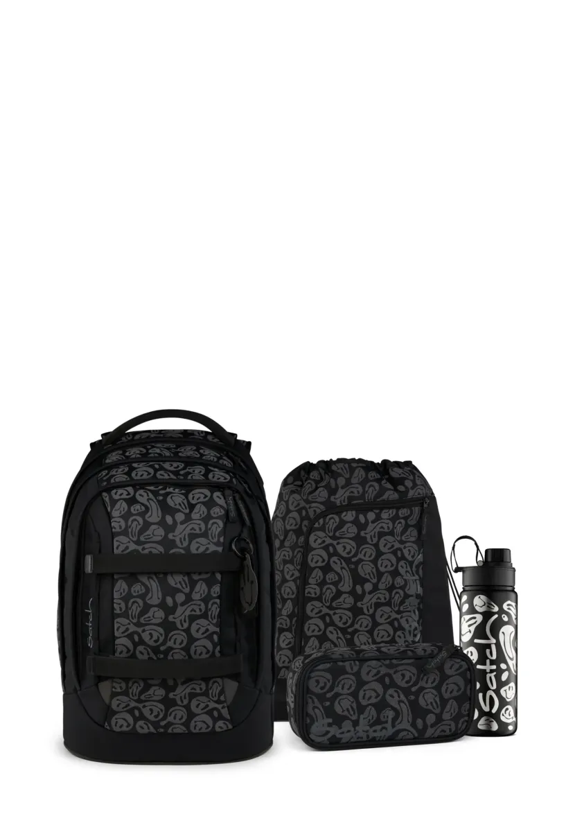 SET - Schulranzen Set - blurry faces - schwarz