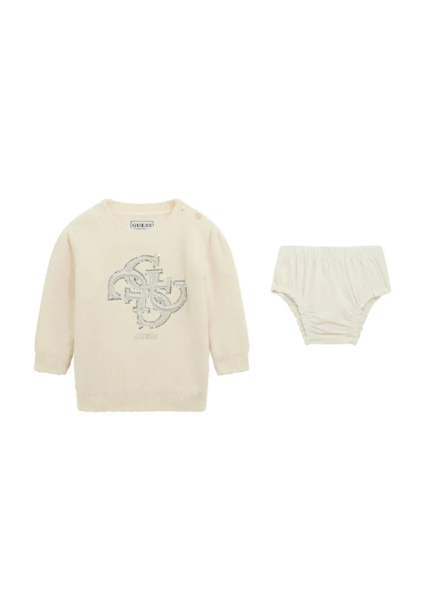 SET - Strickkleid - weiß