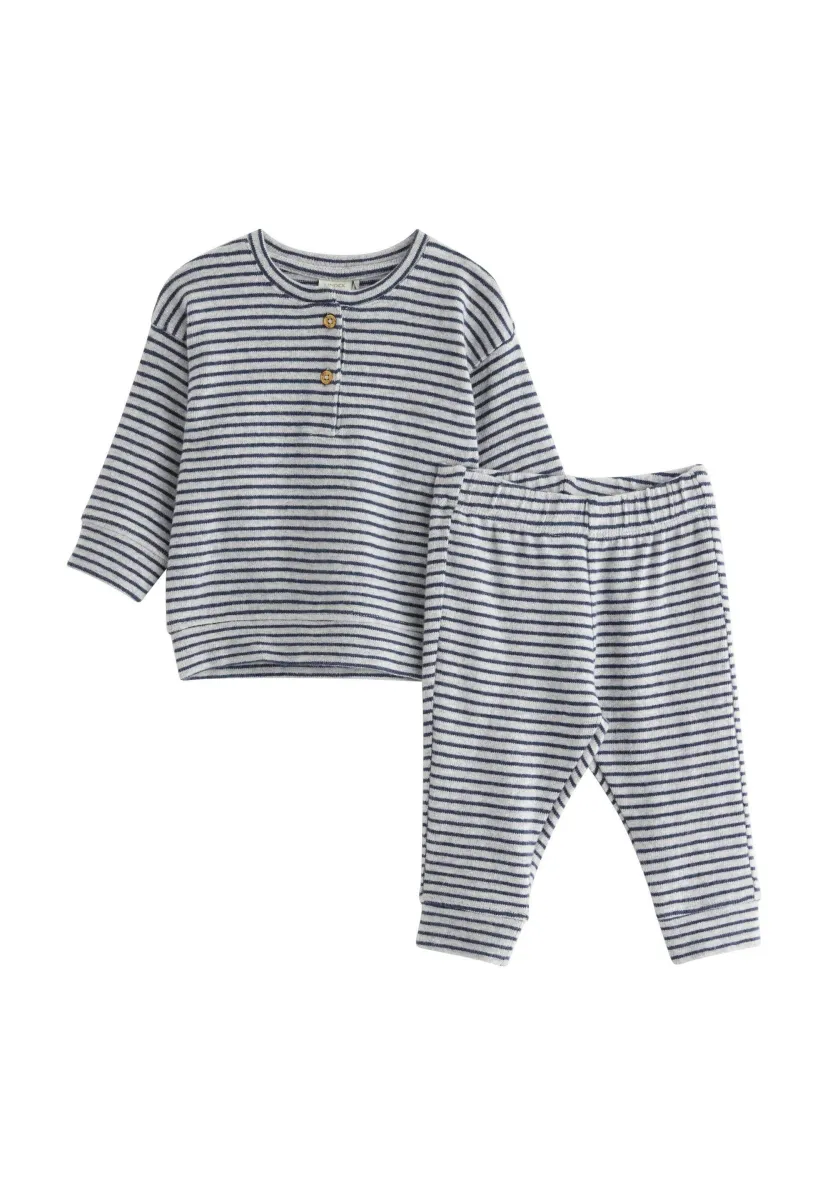 SET STRIPE - Stoffhose - dark blue