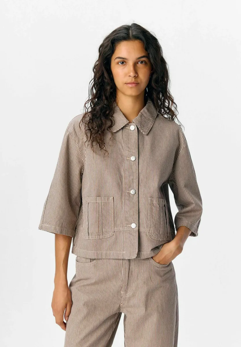 SHACKET GESTREIFTE - Jeansjacke - morel