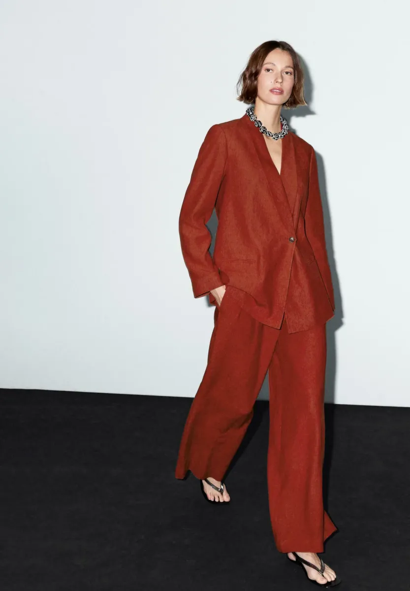 SHAWL COLLAR - Blazer - mottled red