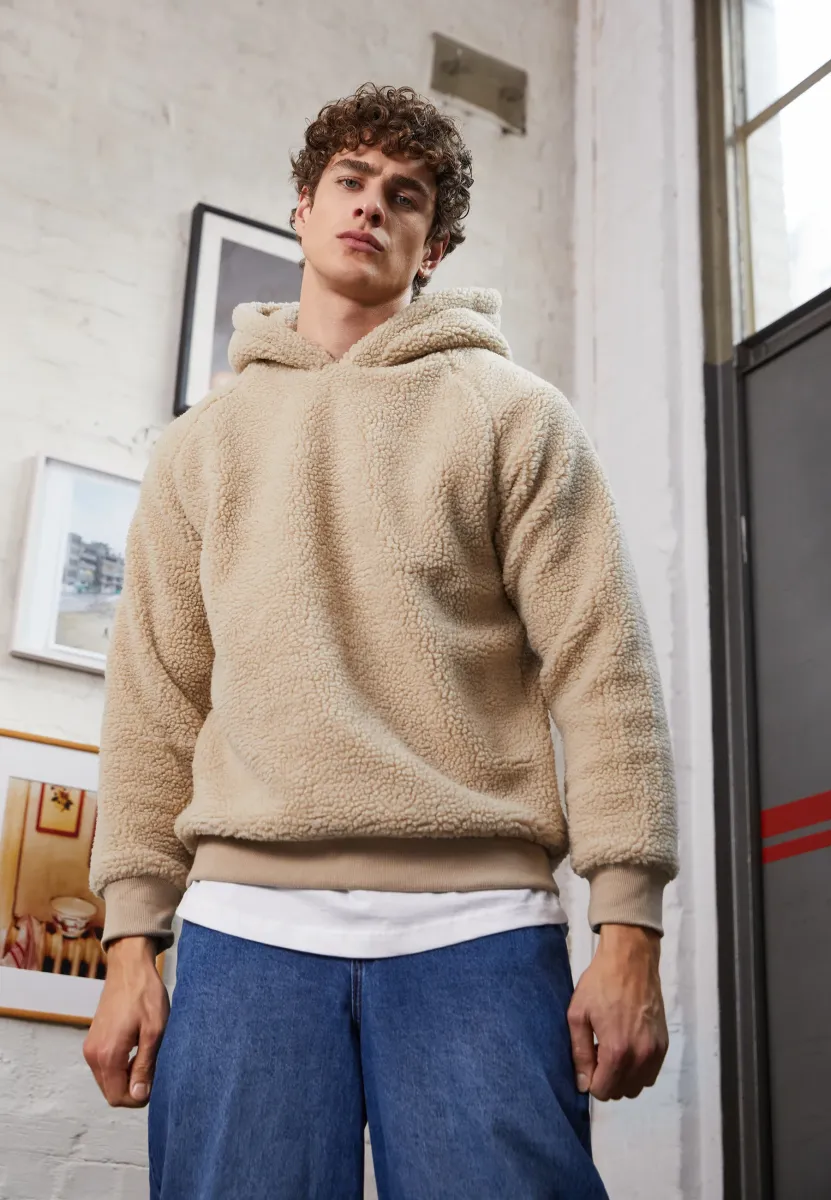 SHERPA POCKET HOODY - Kapuzenpullover - darksand