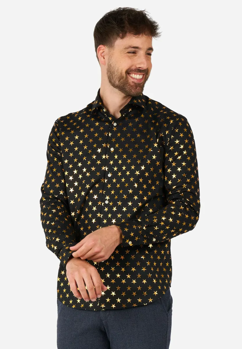 SHINY POLKA STAR - Hemd - black
