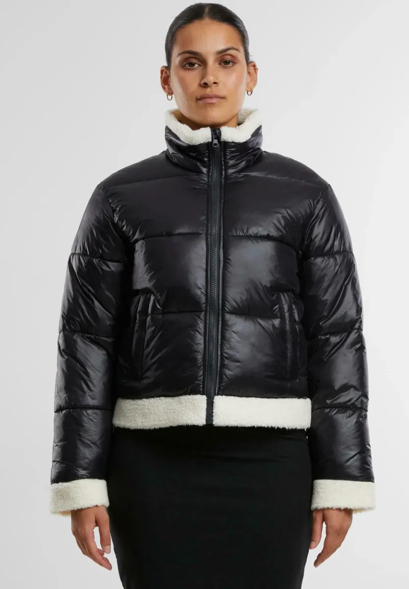 SHINY PUFFER - Winterjacke - black whitesand