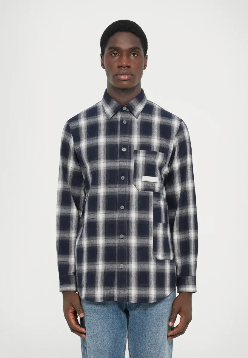 SHIRT - Hemd - deep navy/beige