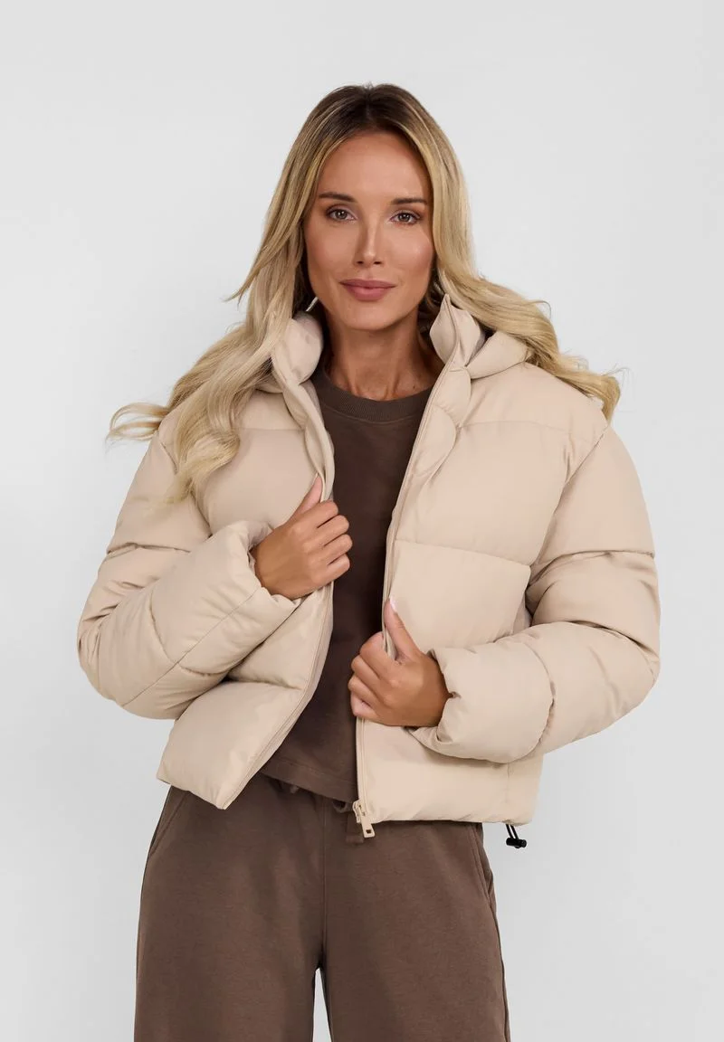 SHORT PADDED WITH ZIP POCKETS - Winterjacke - stone