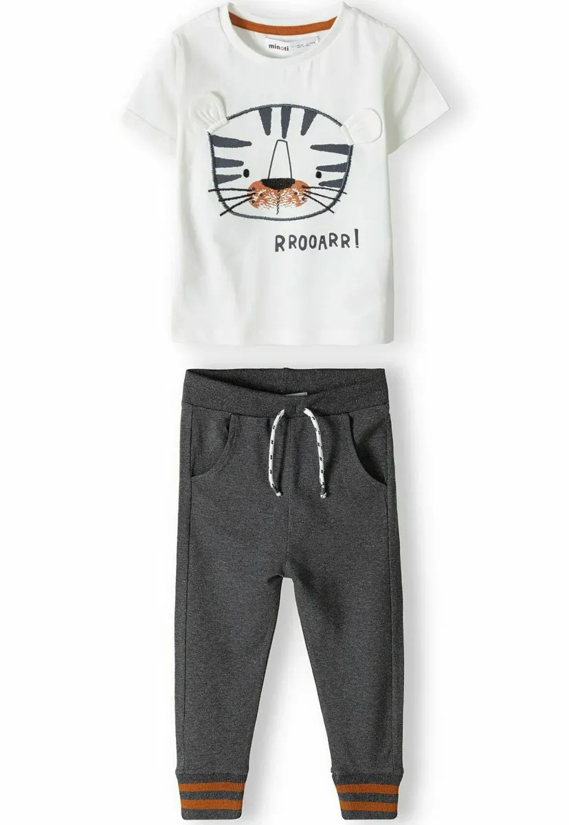 SHORT SLEEVE AND JOGGERS SET - Jogginghose - dark grey