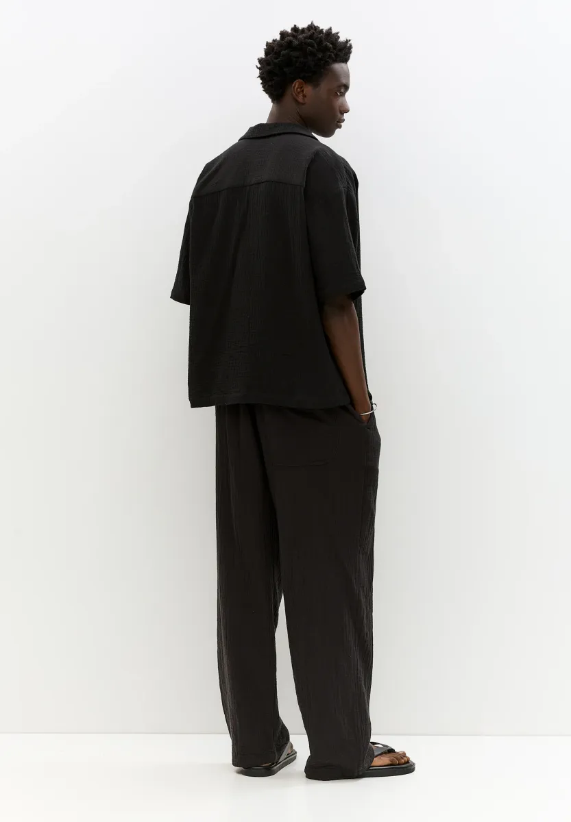 SHORT SLEEVE CREPE  - Hemd - black