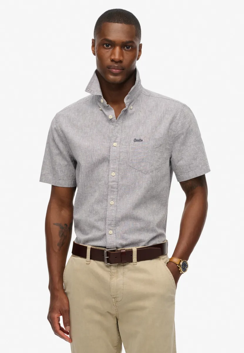 SHORT SLEEVE - Hemd - ash grey chambray