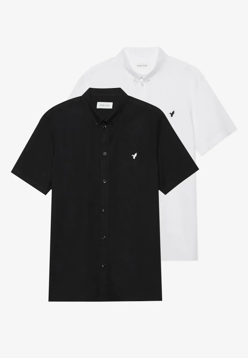 SHORT SLEEVE OXFORD 2 PACK - Hemd - black/white