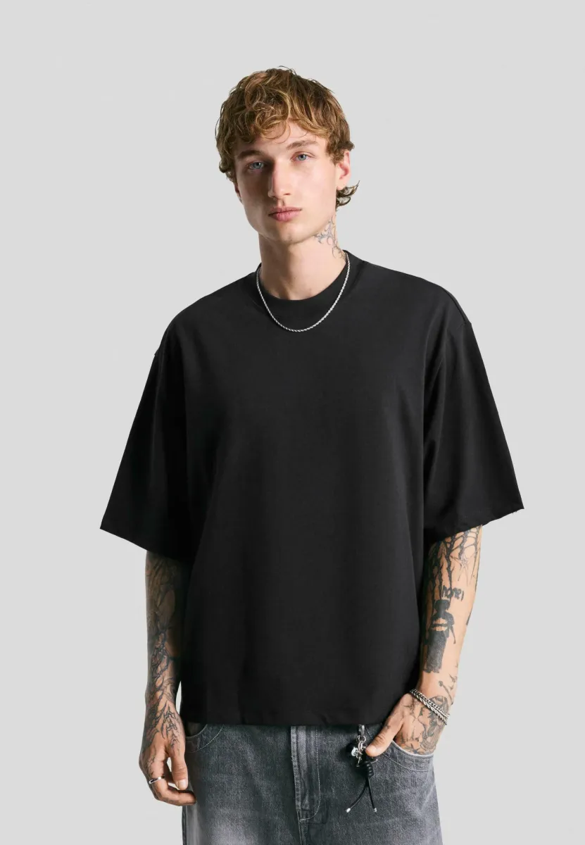 SHORT SLEEVE - PLUSH - T-Shirt basic - black