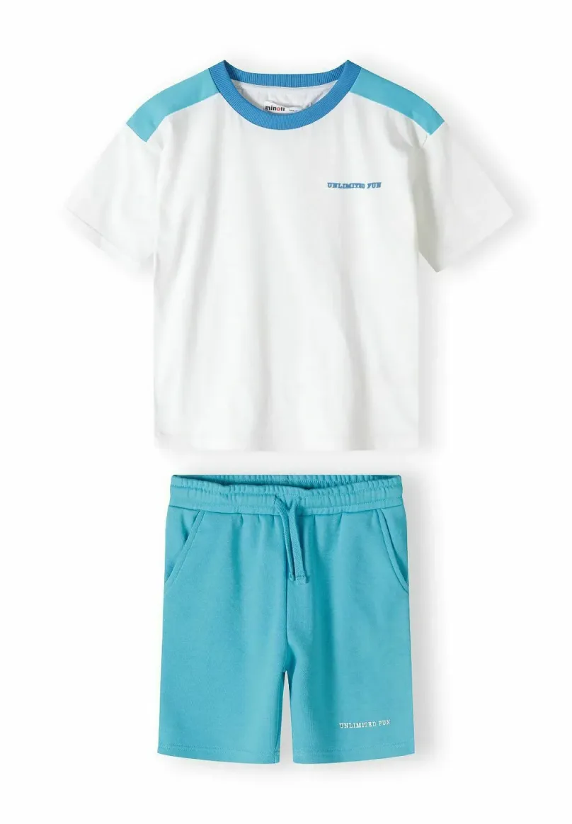 SHORT SLEEVE SET - Jogginghose - blue white