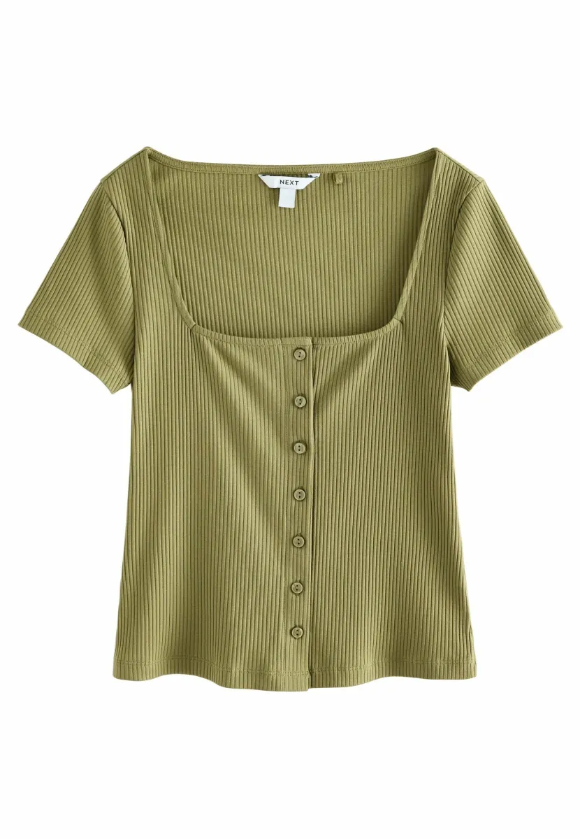 SHORT SLEEVE THROUGH - Strickjacke - khaki green