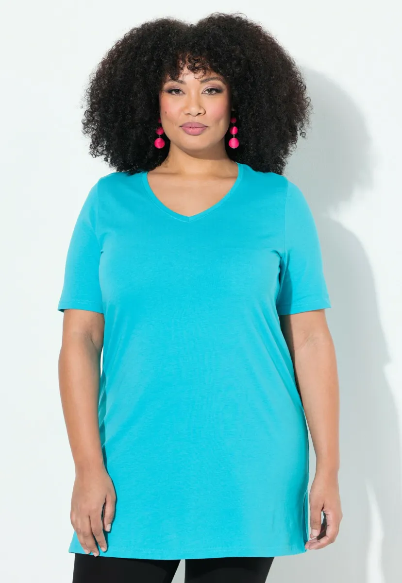 SHORT SLEEVE V-NECK  - Tunika - deep aqua