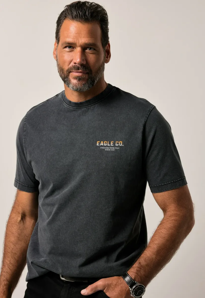 SHORT SLEEVE VINTAGE LOOK - T-Shirt print - black