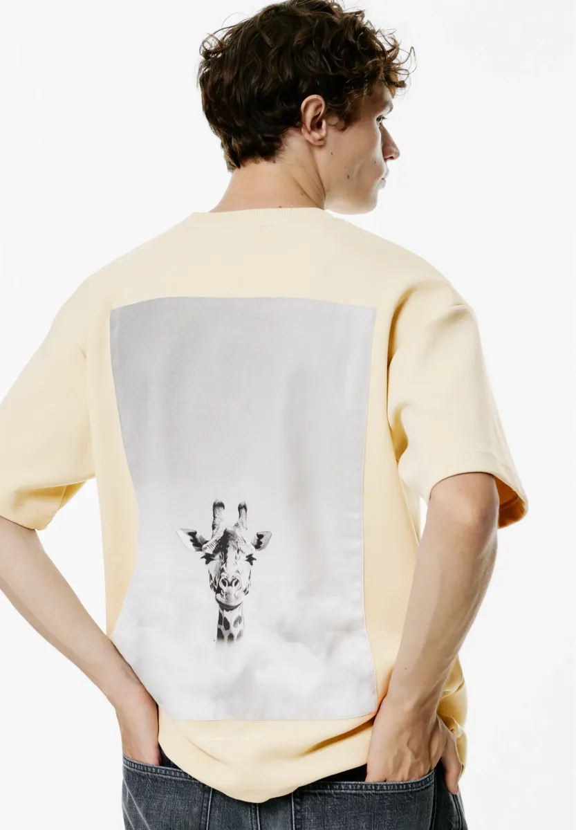 SHORT SLEEVE WITH JIRAFFE  - T-Shirt print - sand