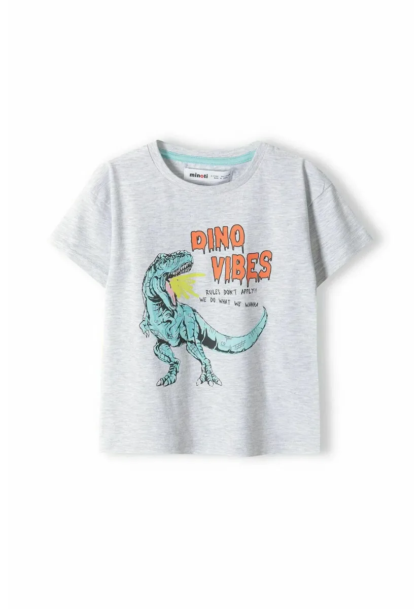 SHORT SLEEVE WITH PRINT - T-Shirt basic - mottled grey