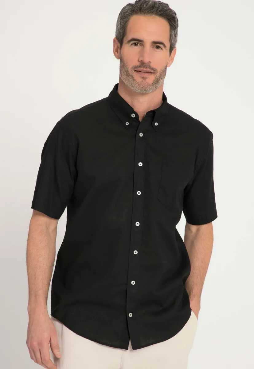 SHORT SLEEVES BUTTON-DOWN COLLAR MODERN FIT - Hemd - black