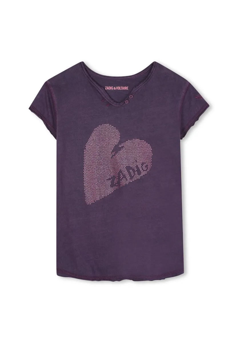 SHORT SLEEVES - T-Shirt print - plum
