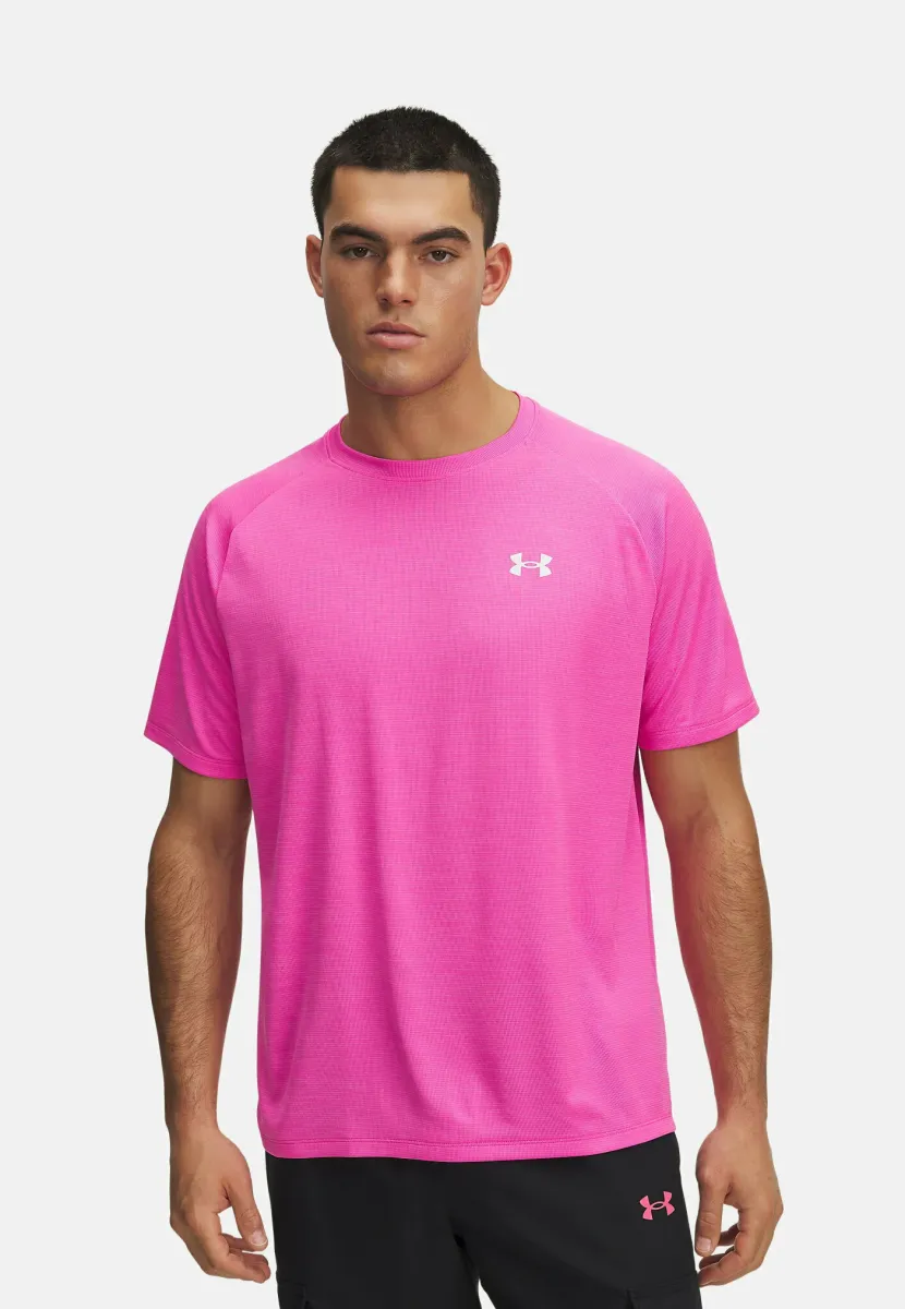 SHORT-SLEEVES UA TECH TEXTURED SS - T-Shirt basic - rebel pink