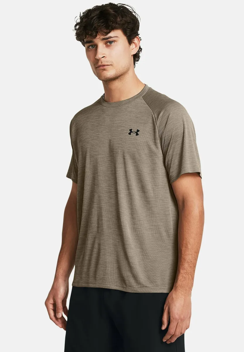 SHORT-SLEEVES UA TECH TEXTURED SS - T-Shirt basic - taupe dusk