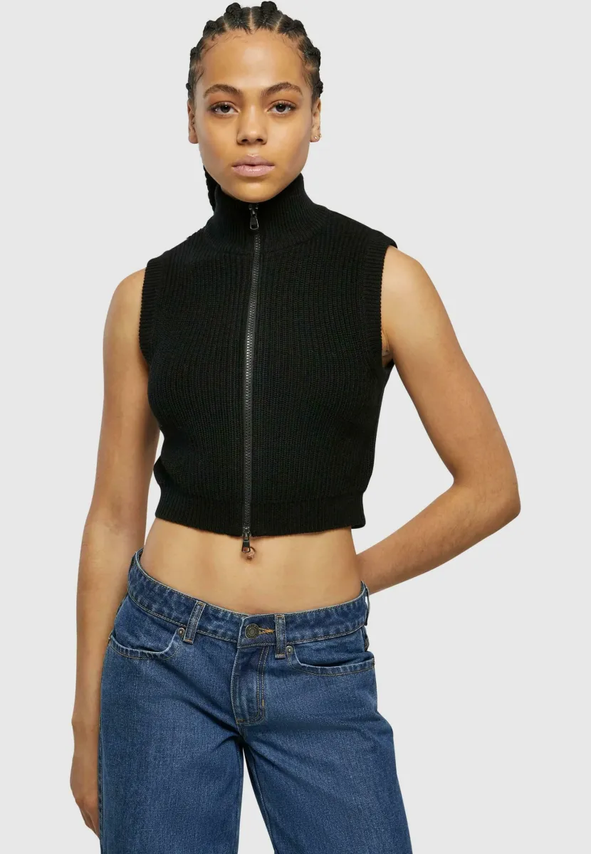 SHORT - Strickjacke - black