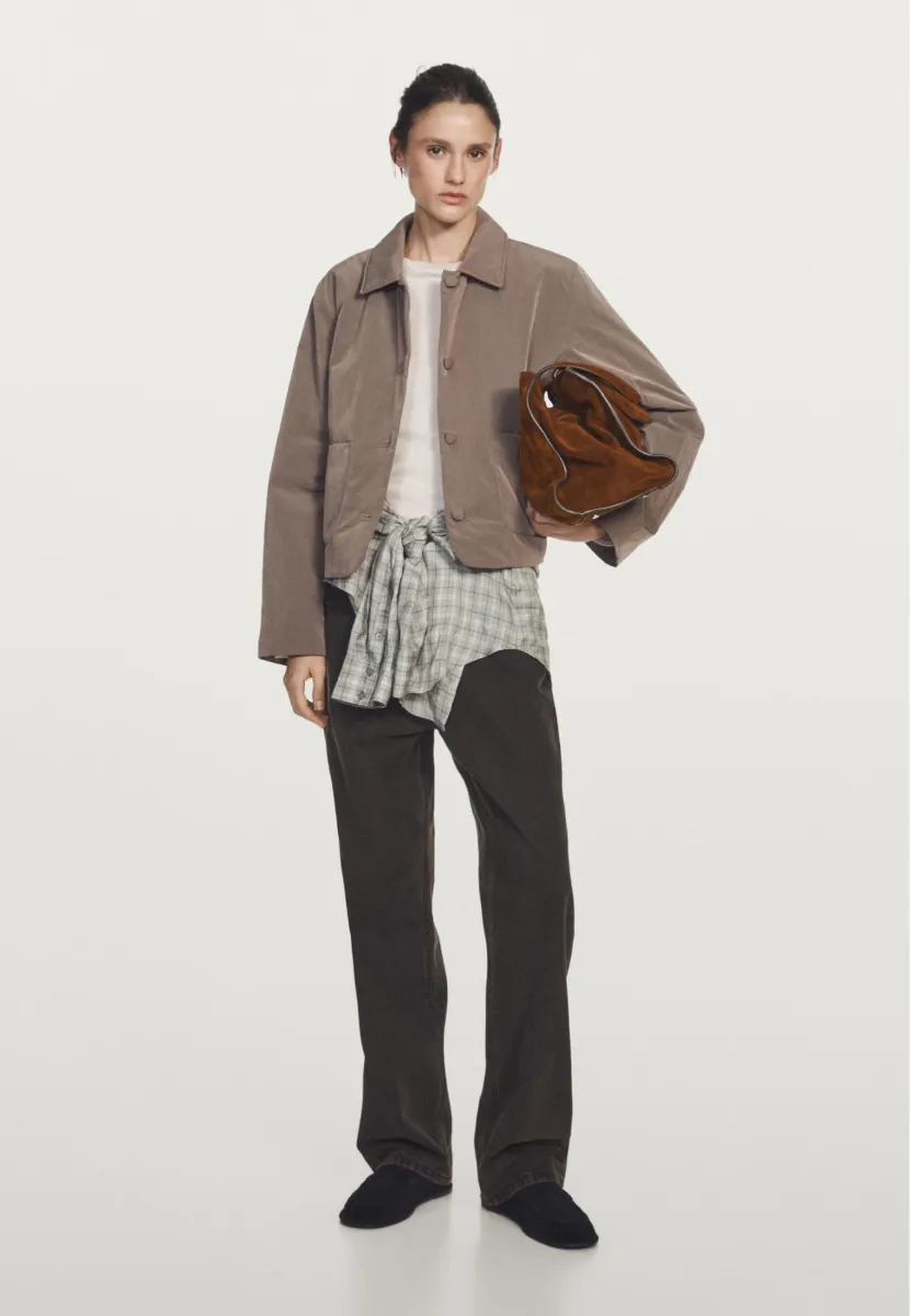 SHORT WATER-REPELLENT PUFFER - Übergangsjacke - mottled brown