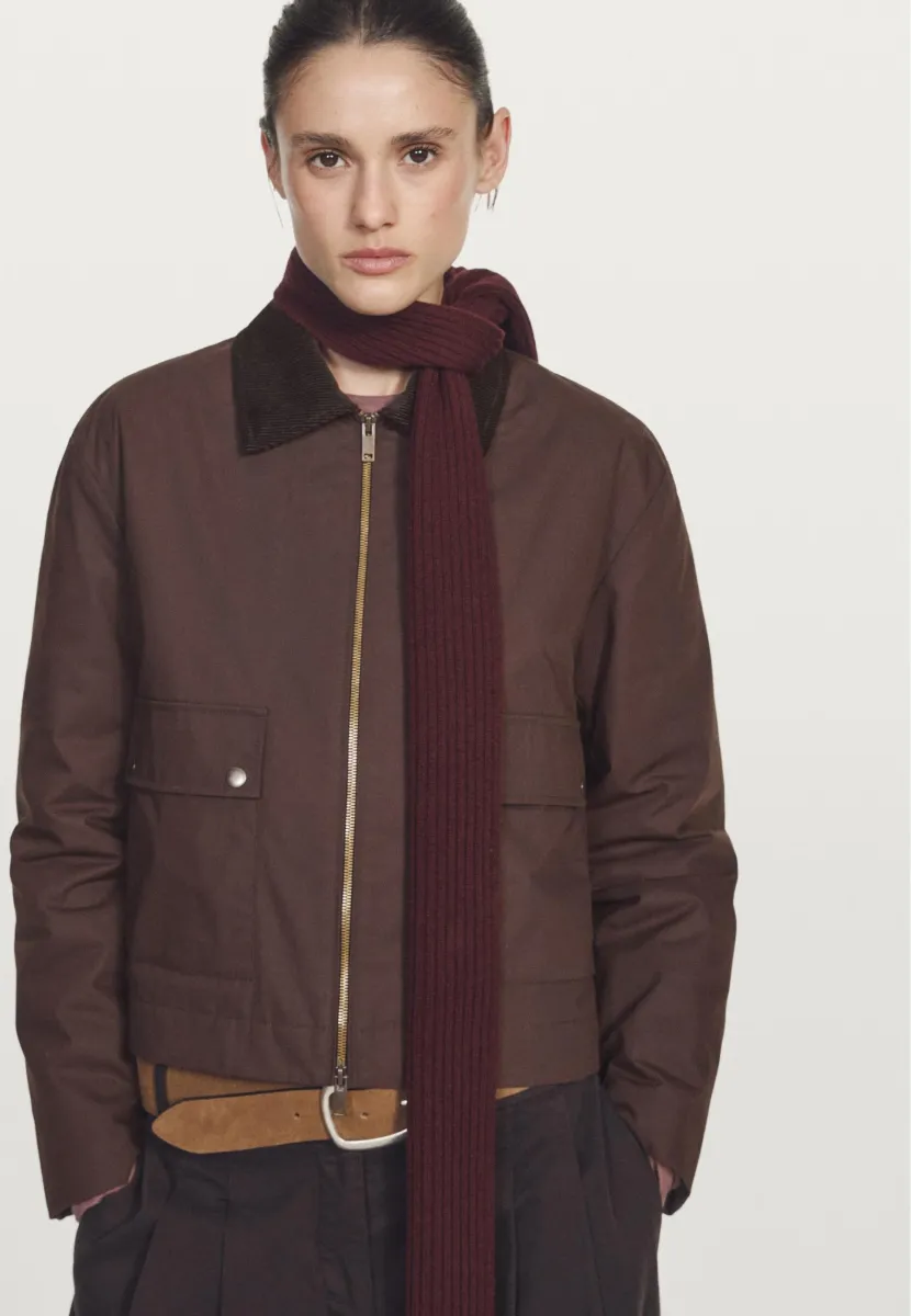 SHORT WITH CORDUROY COLLAR - Übergangsjacke - bordeaux