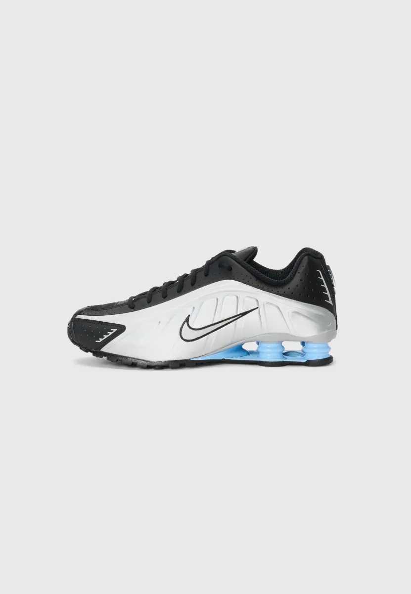 SHOX R4 UNISEX - Sneaker low - silver-coloured/black/psychic blue