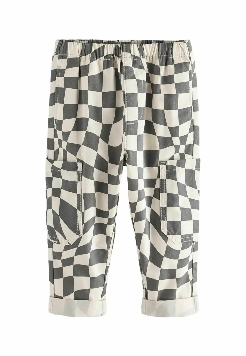 SIDE PULL-ON STANDARD - Stoffhose - grey white checkerboard