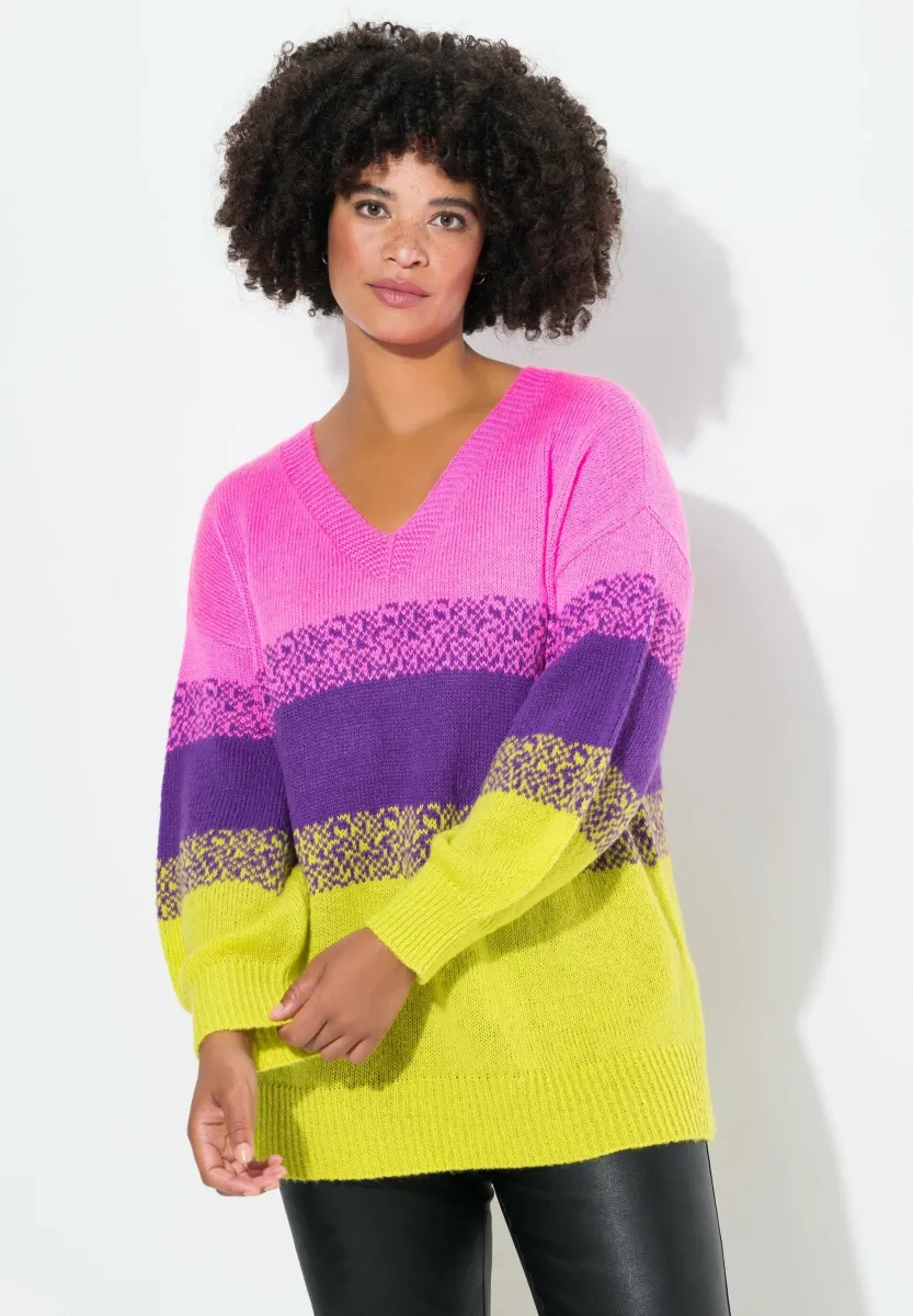 SIDE SLITS - Strickpullover - hibiscus pink