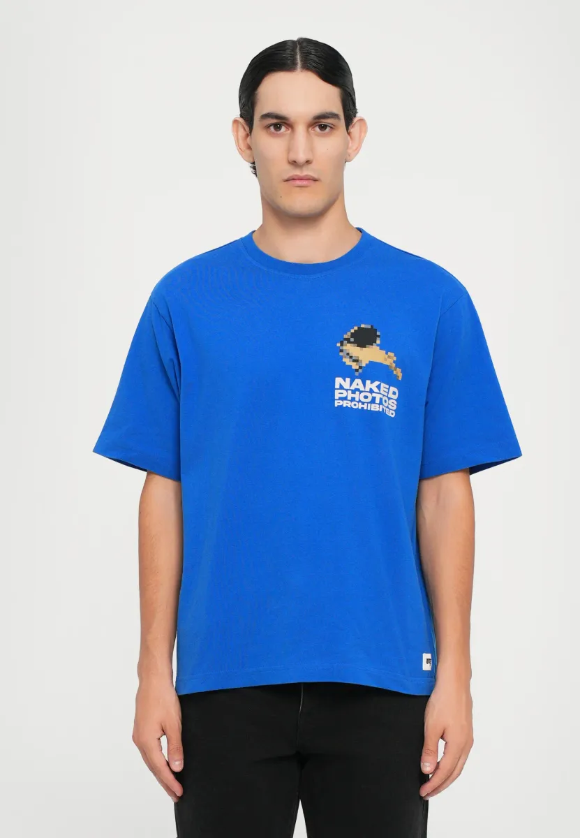 SIGNAGE HALF SLEEVES TEE - T-Shirt print - blue