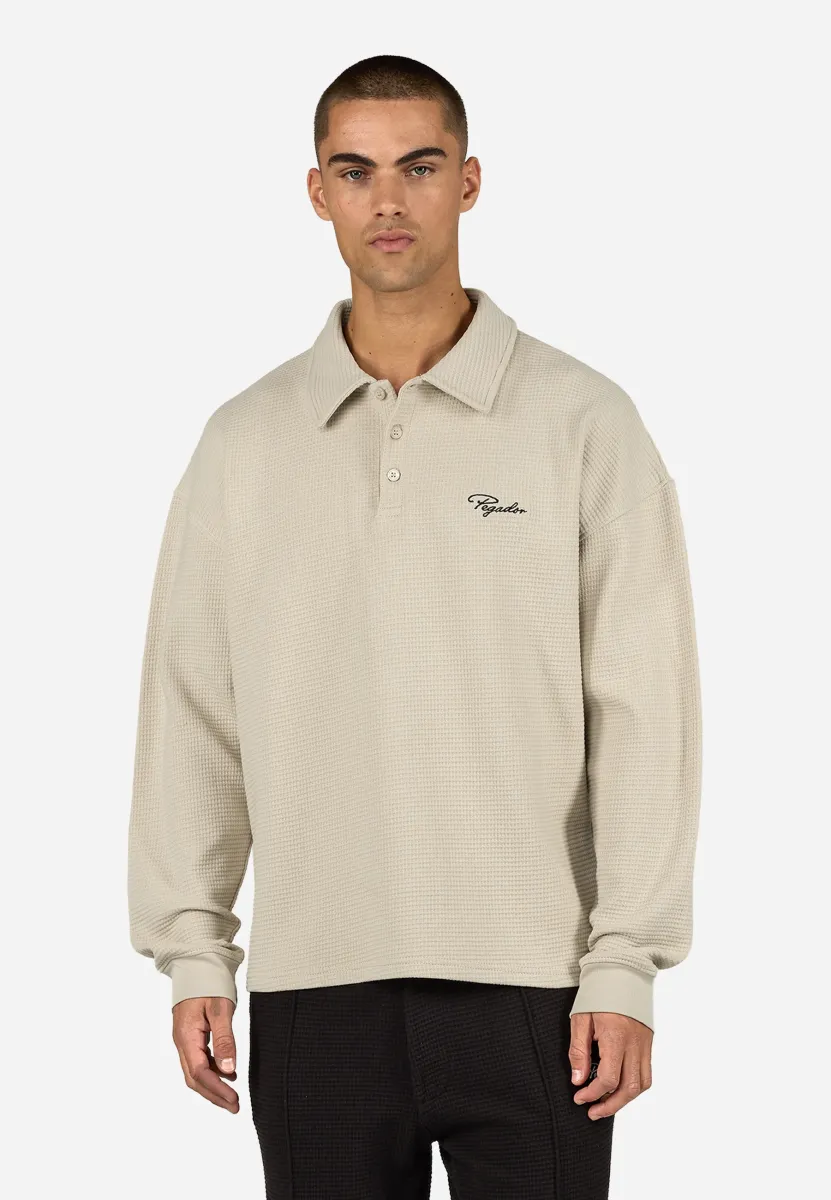 SIGNAR WAFFLE - Sweatshirt - washed cozy beige/black