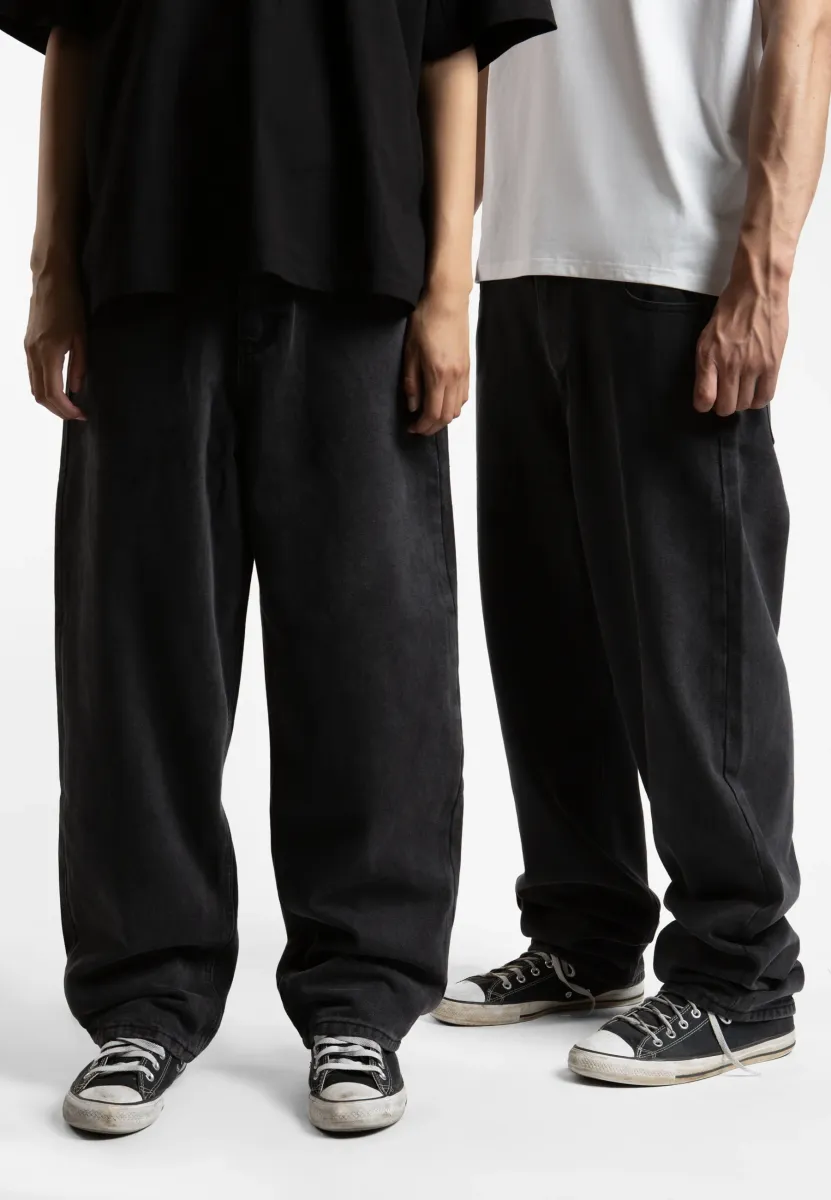 SIGNATURE CASPER UNISEX - Baggy Jeans - faded black