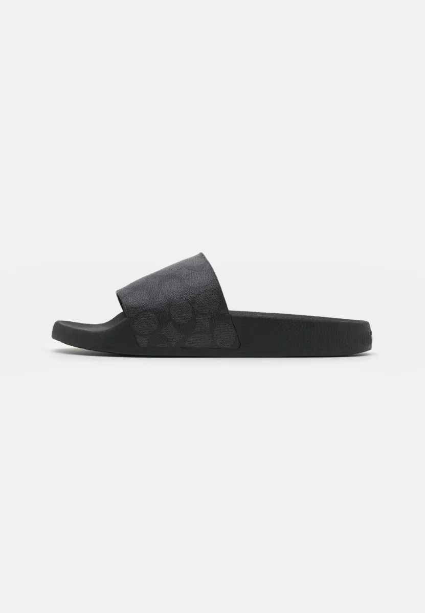 SIGNATURE COATEDPOOL SLIDE - Pantolette flach - charcoal