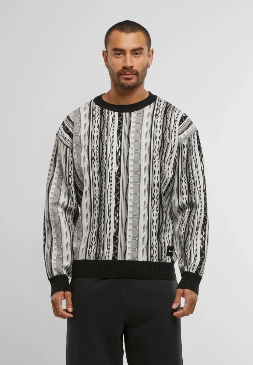 SIGNATURE CREW - Strickpullover - black/white