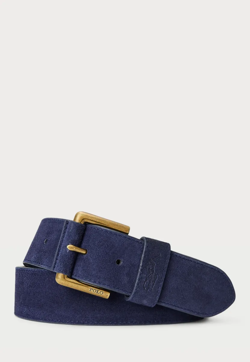 SIGNATURE PONY SUEDE BELT - Gürtel - navy