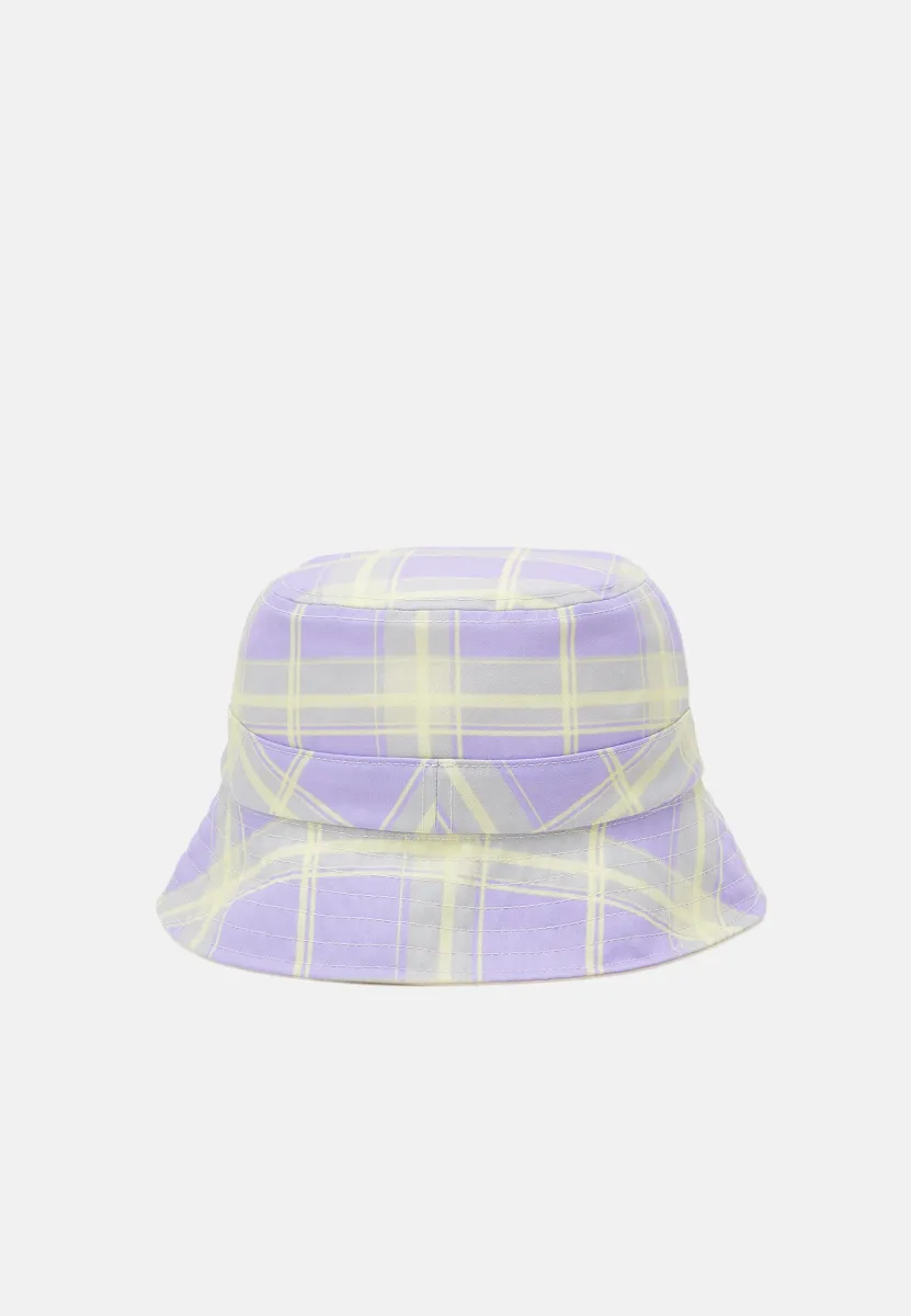 SIGNATURE REVERSIBLE CHECK BUCKET HAT - Hut - purple