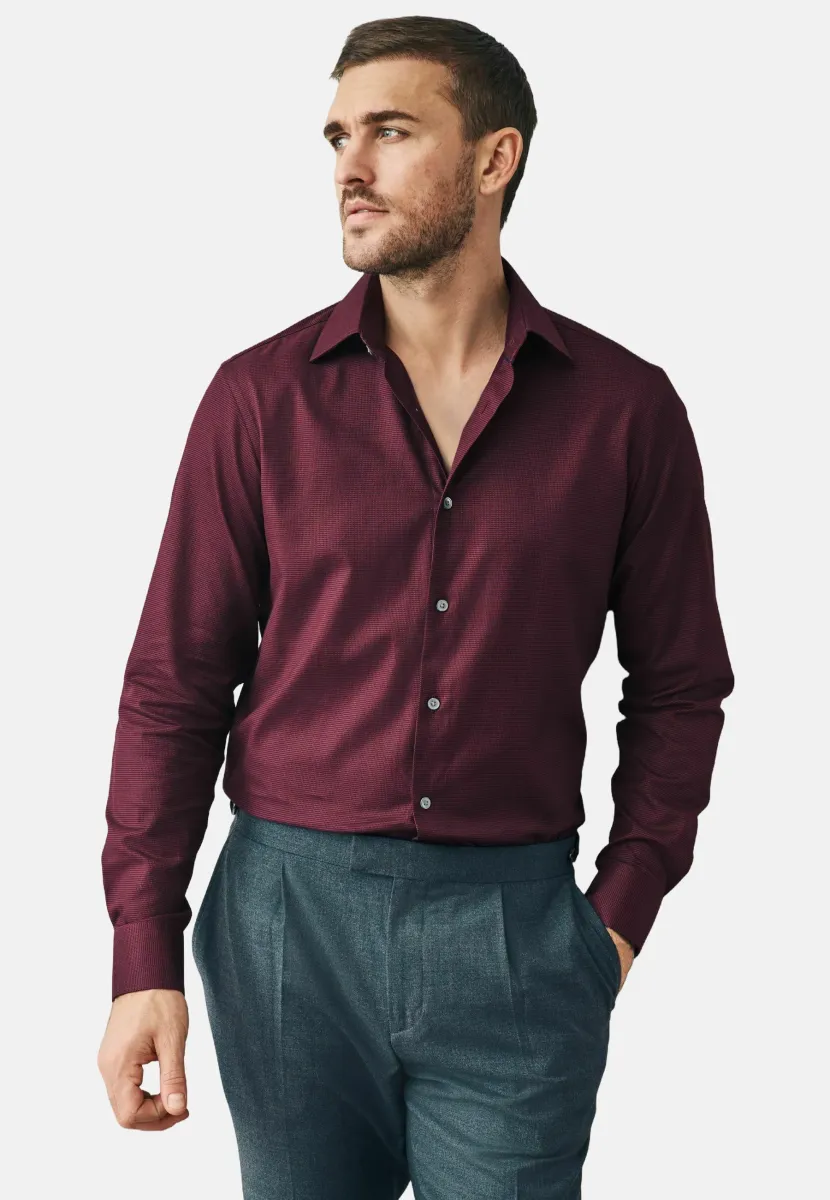 SIGNATURE TEXTURED - Hemd - burgundy red