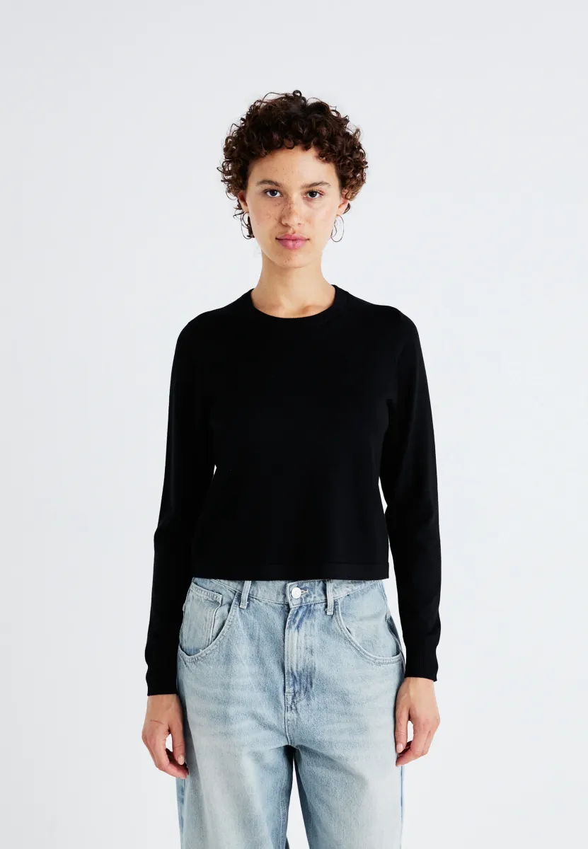 SILJE V-NECK NOOS - Strickpullover - black