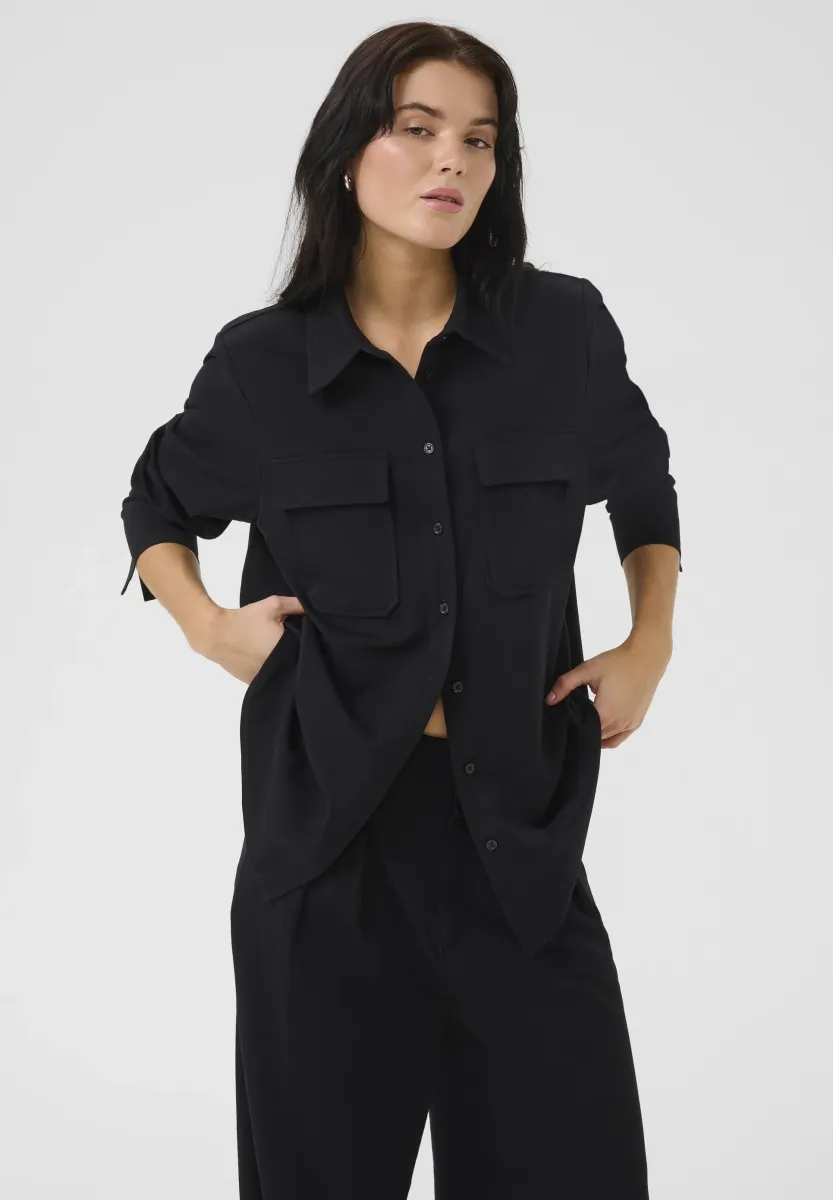 SILLE HACE - Hemdbluse - black