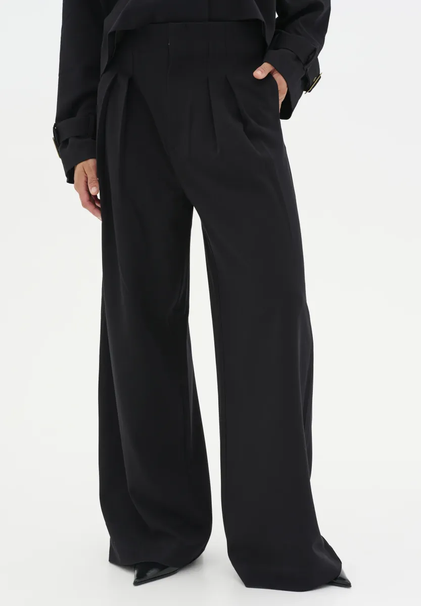 SILLE HIGH  - Stoffhose - black