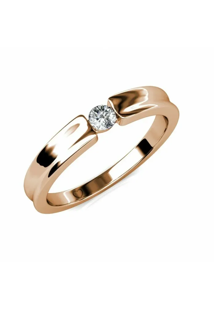 SIMPLICITY  - Ring - couleur or rose / cristal