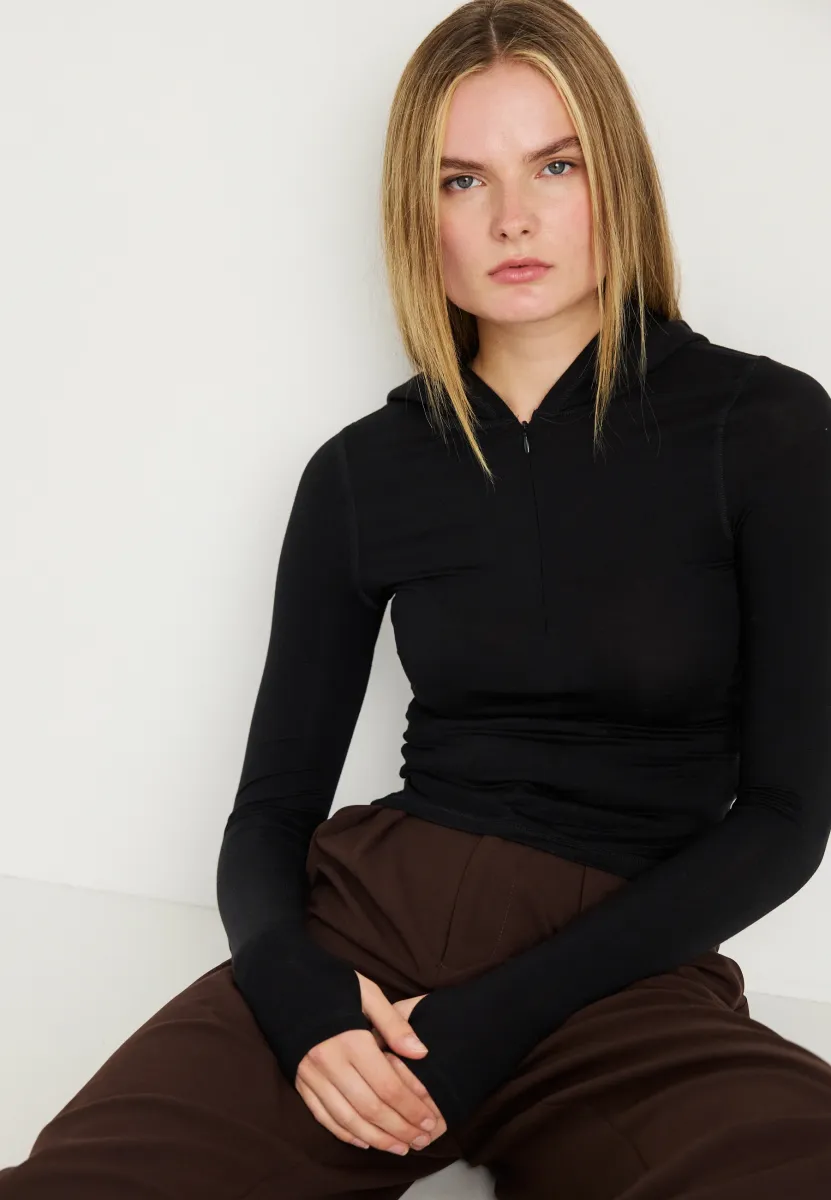 SINGLE HOODIE - Langarmshirt - black dark